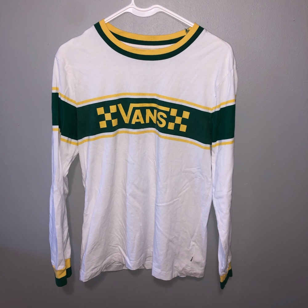 White Yellow and Green Vans Long Sleeve Shirt